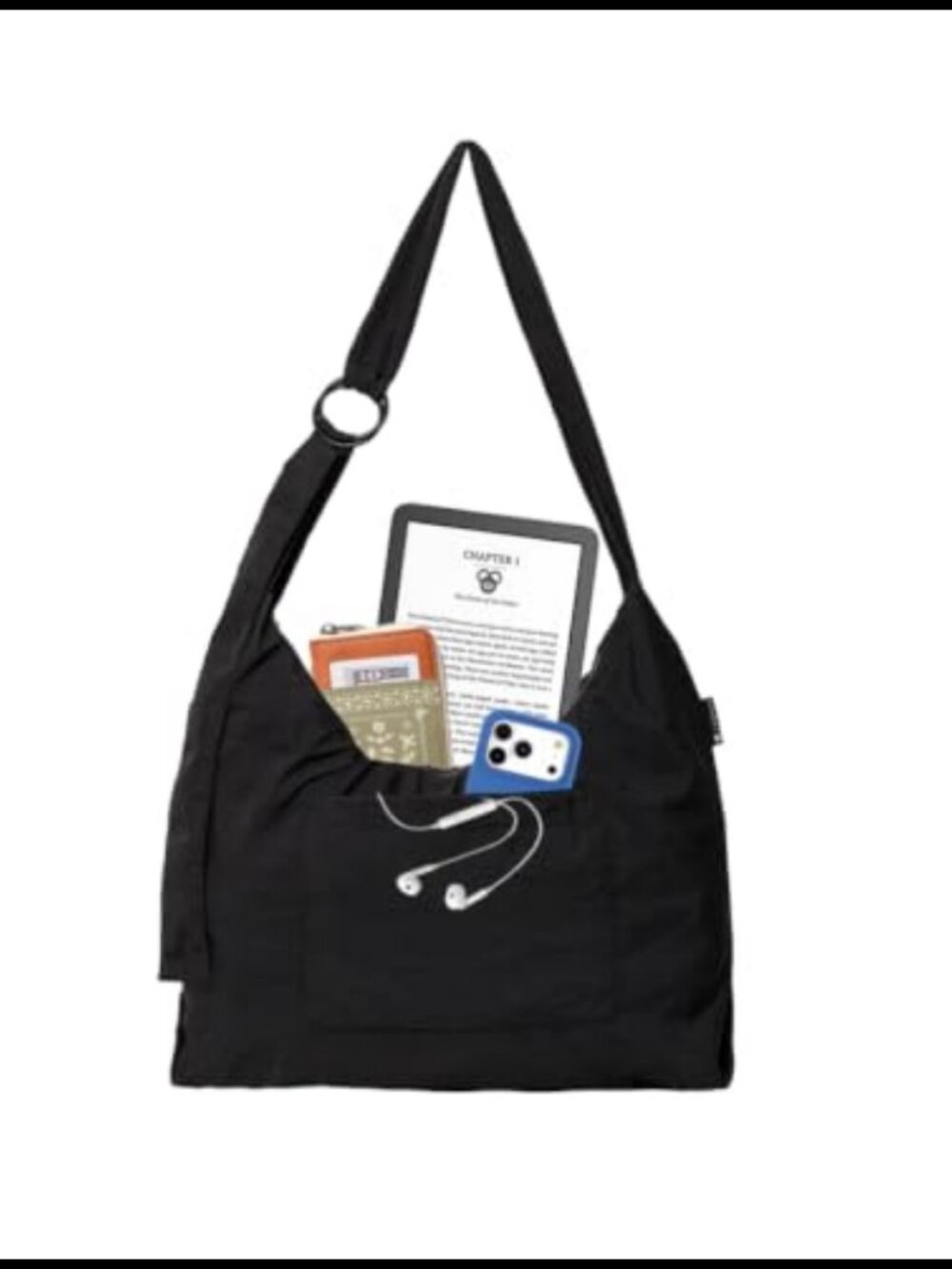 Crescent Sling Shoulder Bag Foldable Packable Purse Adjustable Strap